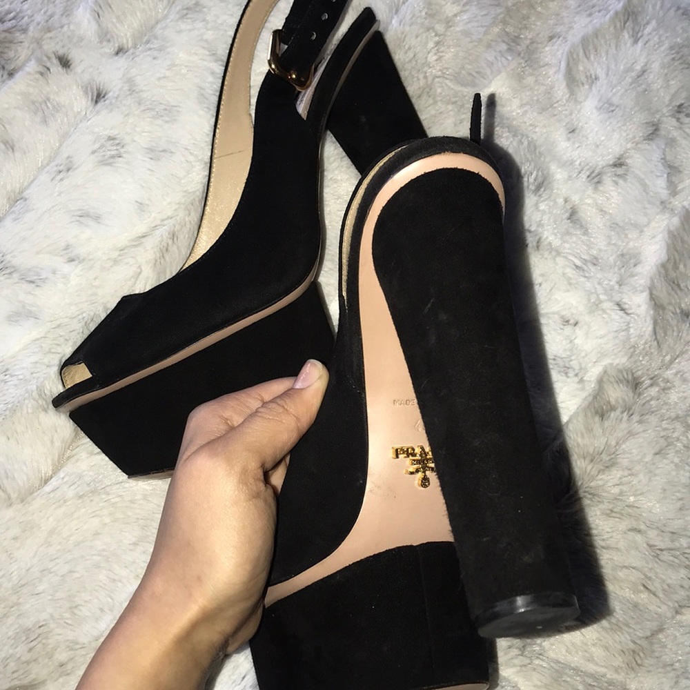 Black Suede Prada Heels